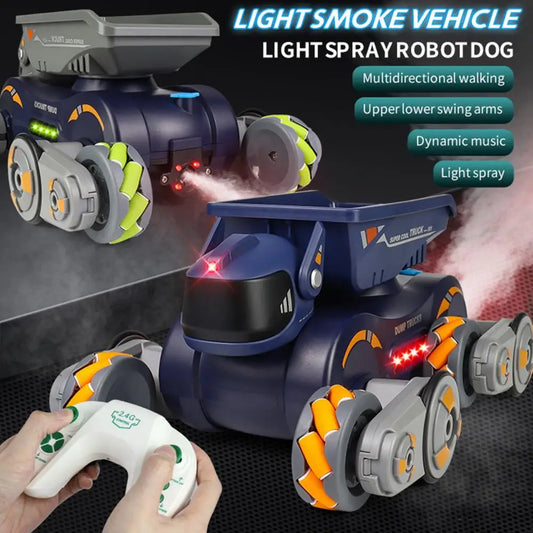 360-degree Rotation Rc Car Electric Rc Stunt Car with Light Music Gesture Sensing Robot Dog Toy 2.4ghz Remote for Toddlers