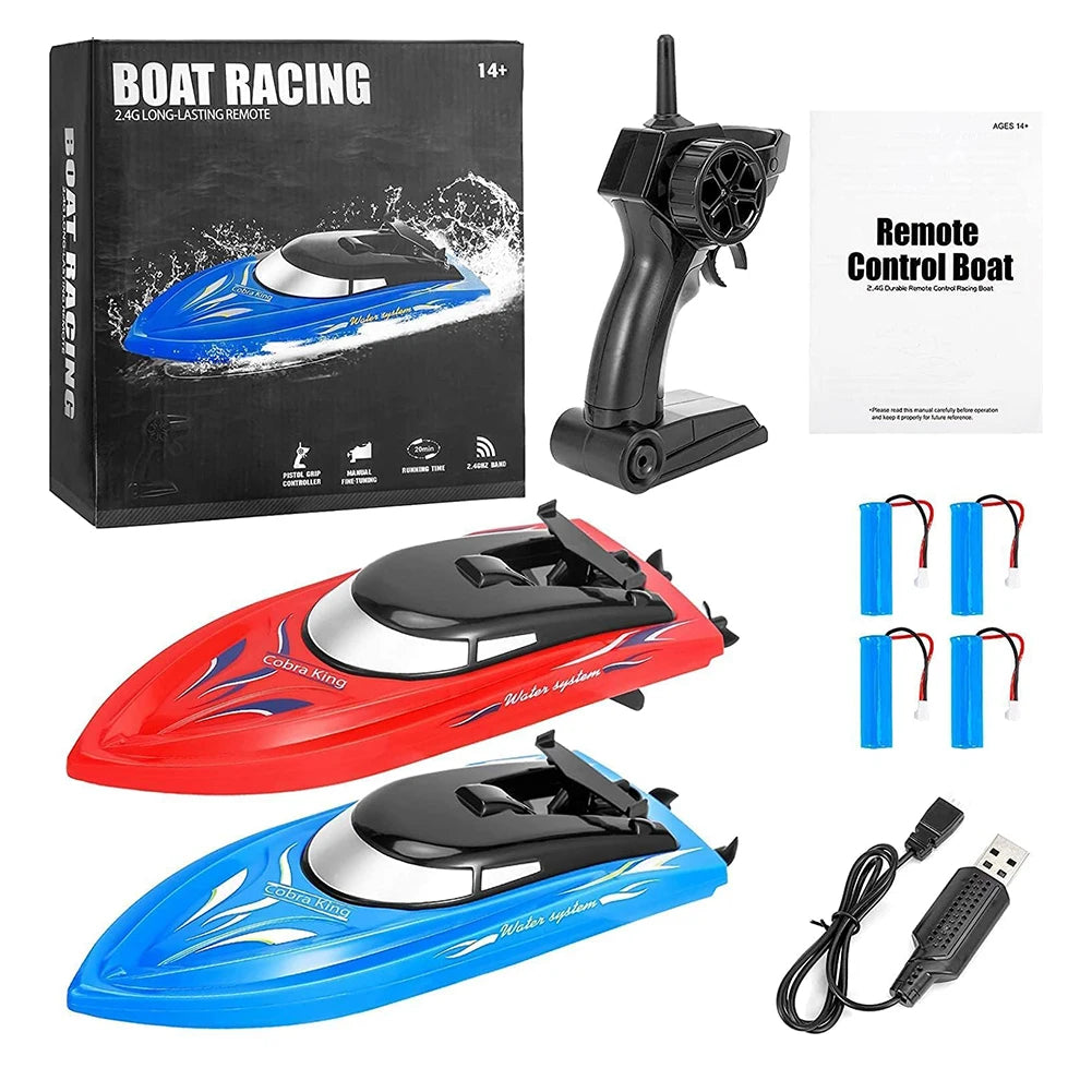 2Pack RH701 RC Battery Boat 2.4Ghz 25km/h High-Speed Remote Control Racing Ship Water Speed Boat Children Model Toy