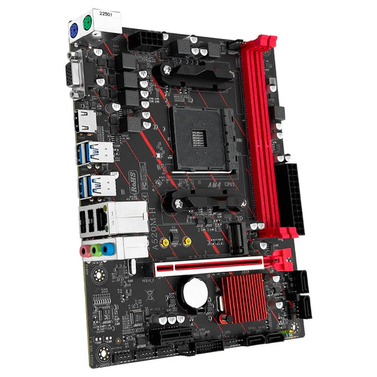 JGINYUE A520M-H motherboard AM4 DDR4 PCI-E 3.0 USB3.2 Micro ATX M.2 support  AM4 4000 series and 5000 series