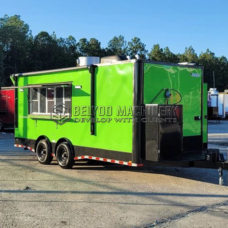 Food Truck New Arrival Outdoor Kitchen Fast Food Trailer With Cooking Equipment Taco Bbq Mobile Food Cart for Sale Europe
