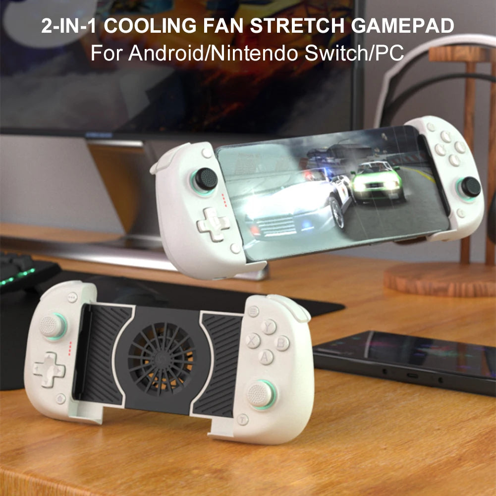 Wireless BT Mobile Phone Gaming Controller Hall Effect Joystick Phone Game Controller Turbo/Vibration for Switch for Android/PC