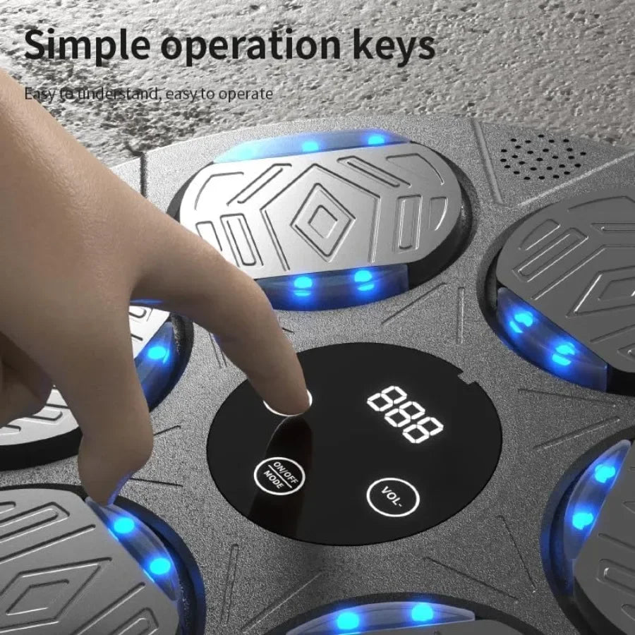 2025 Music Boxing Machine with Boxing Gloves Smart Bluetooth Interactive Wall Mounted Punching Bag with LED Lights for Home Fit