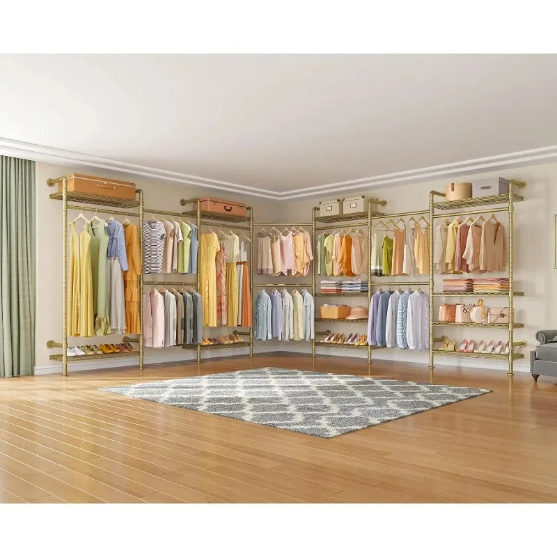 Hot-Sell! U3 U Shape Garment Rack Heavy Duty Clothes Rack for Hanging Clothes,Expandable Industrial Pipe Clothing -HOME.