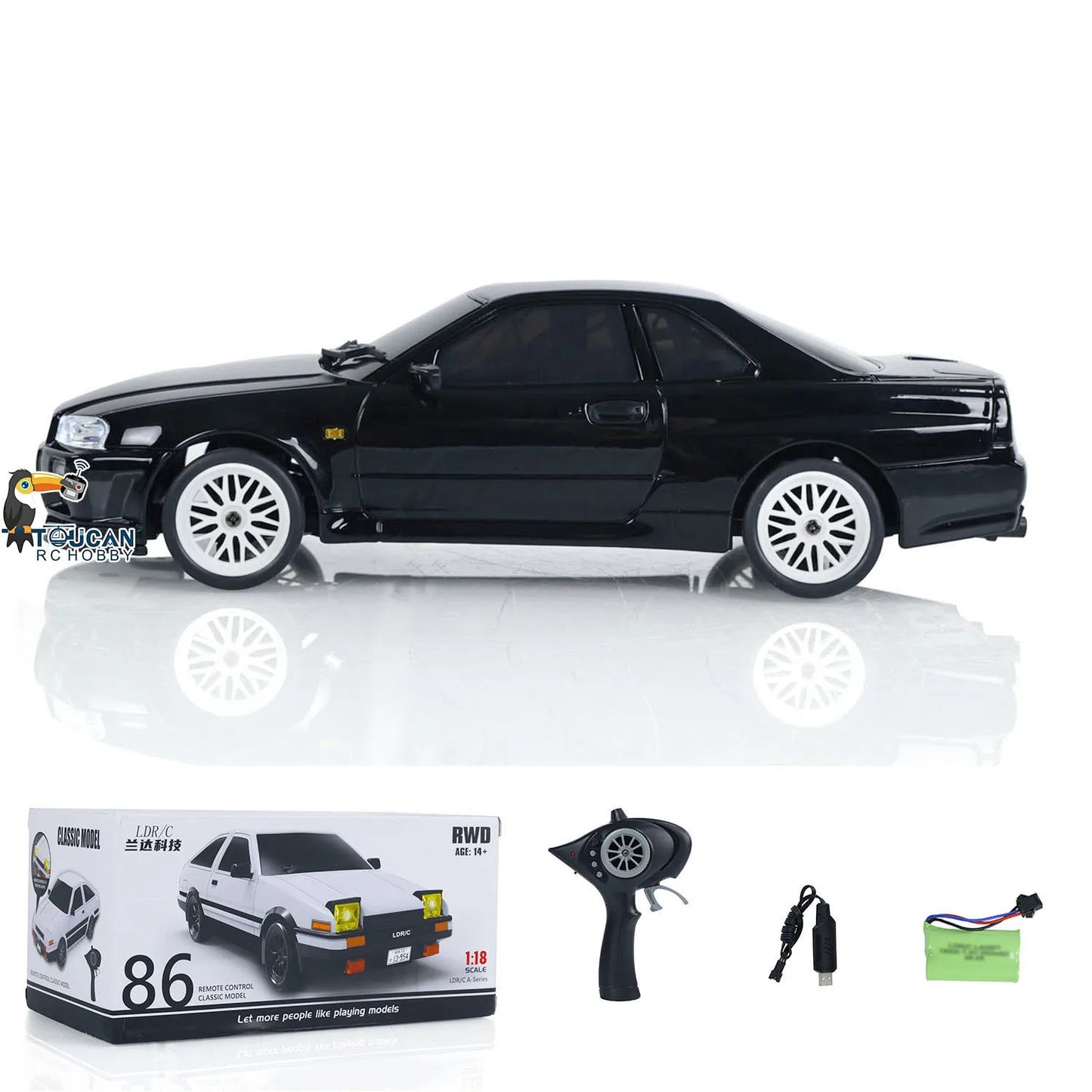 US Stock Gifts 1:18 LDRC A99 Remote Control Racing Vehicle RWD RC Drift Car with Lights Cool Toys Design Fast Racing Model