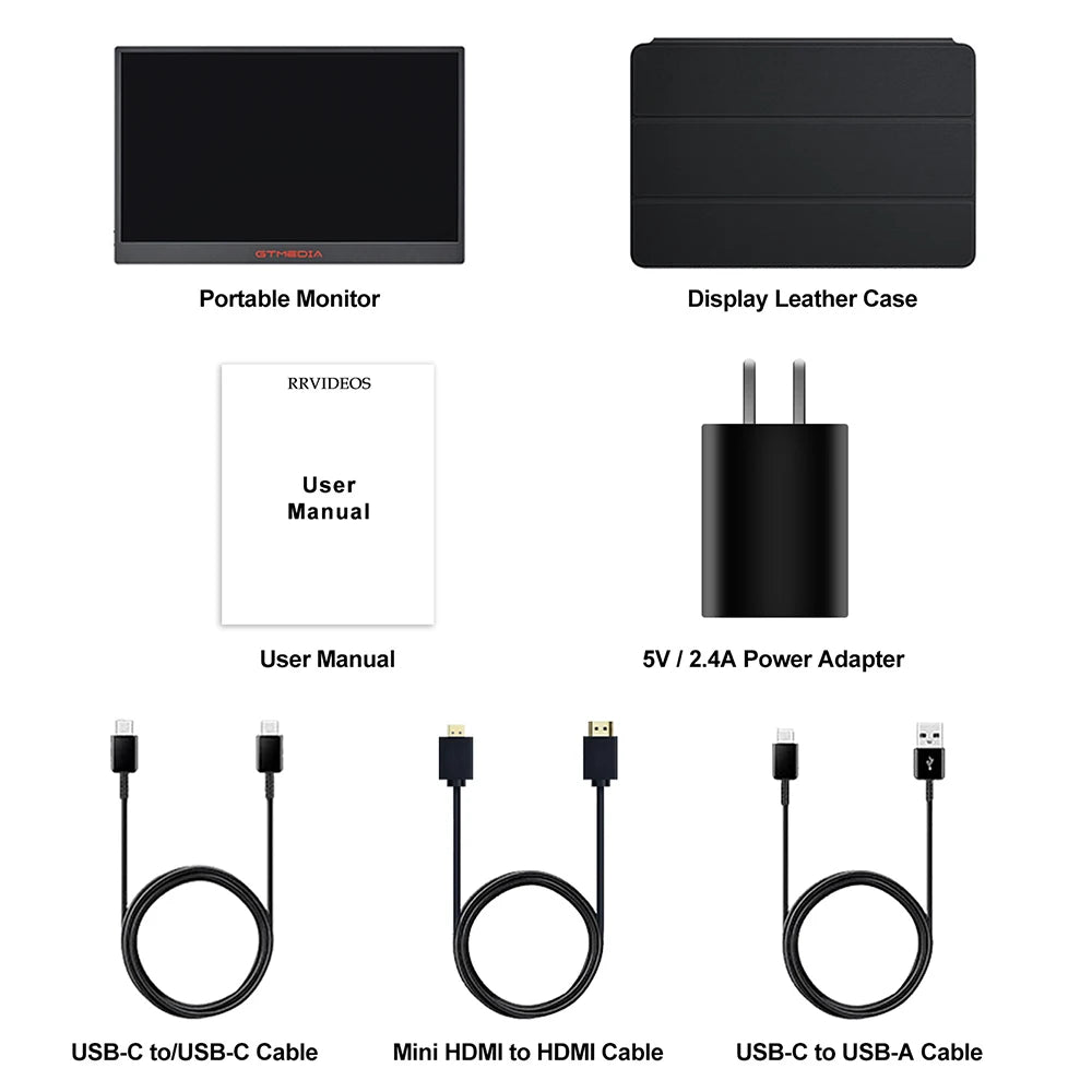GTMEDIA 2.5K QHD IPS Portable Monitor 17.3 Inch 2560x1440P Quarter HD Screen External Display for phone/PC/laptop/Xbox/PS5/PS4