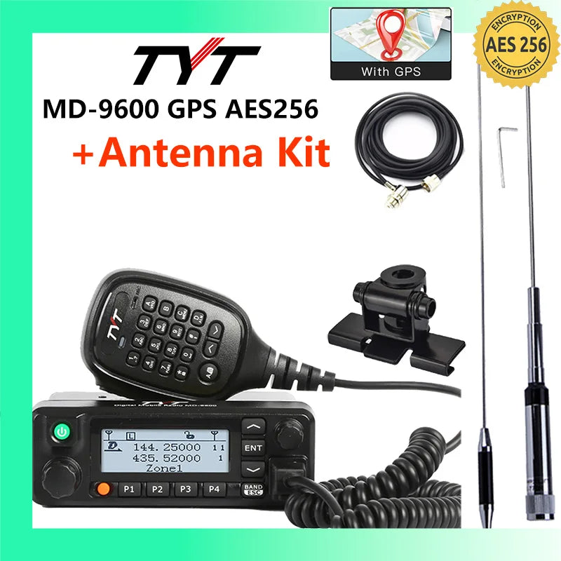 TYT MD-9600 GPS AES256 DMR Digital/Analog Dual Band Mobile Radio 50/45/25W DMR Mobile Transceiver DMR Mobile Walkie Talkie