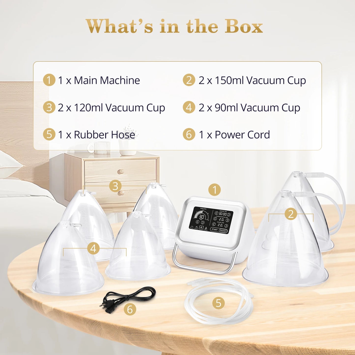Aristorm Vacuum Therapy Machine Butt Lift Machine with Buttock Cups Vacuum Cupping Machine Cupping Therapy Set with 6 Cups