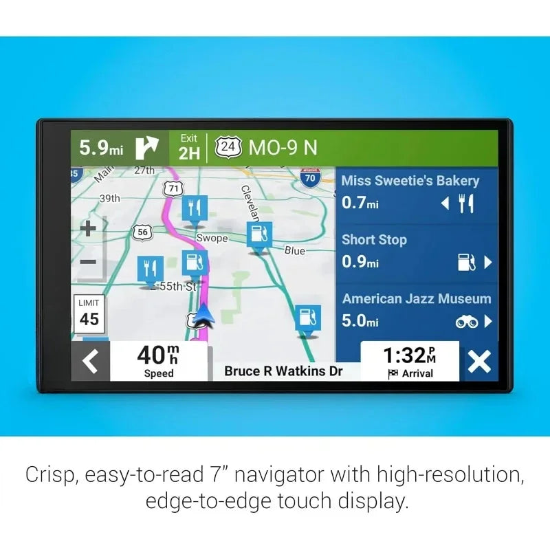 Innovative design.DriveSmart 76, 7-inch Car GPS Navigator with Bright, Crisp High-resolution Maps and Voice Assist