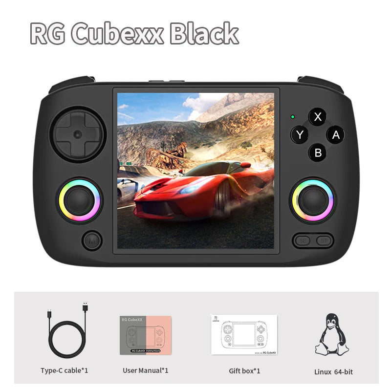 ANBERNIC RG Cubexx Handheld Game Console 3.95" IPS Screen 64 Bit Linux System H700 Retro Video Gaming Supports 5G WiFi Bluetooth