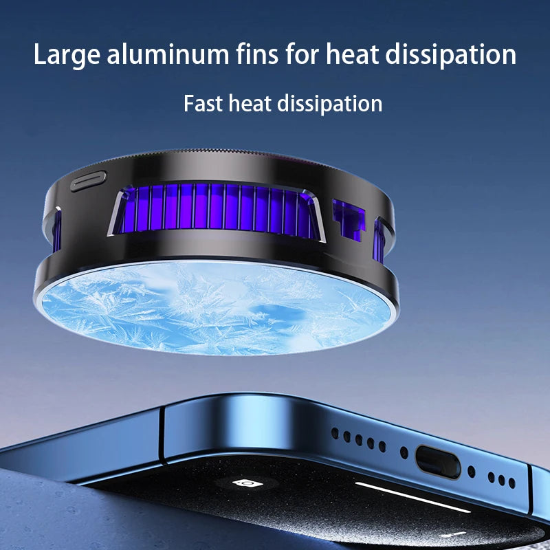 Magnetic & Back-clip Phone Cooler Digital Display Phone Fan Mobile Gaming Cooling Fan Cooler for Android Iphone PUBG Game Cooler