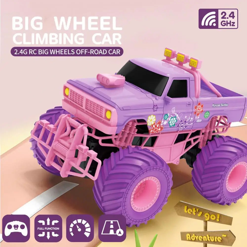 2.4GHz Remote Control Car Toy Big Wheels Rubber Tires Electric RC Crawler All Vehicle Off Road Truck Toddlers Boys Girls