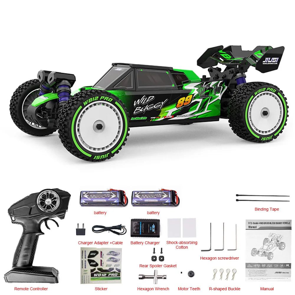 JIUSI WB12 PRO 1/12 Racing Car 4WD High Speed 80KM/H Brushless Remote Control Car Off-road Competitive Drift RC Car Toy Kid Gift