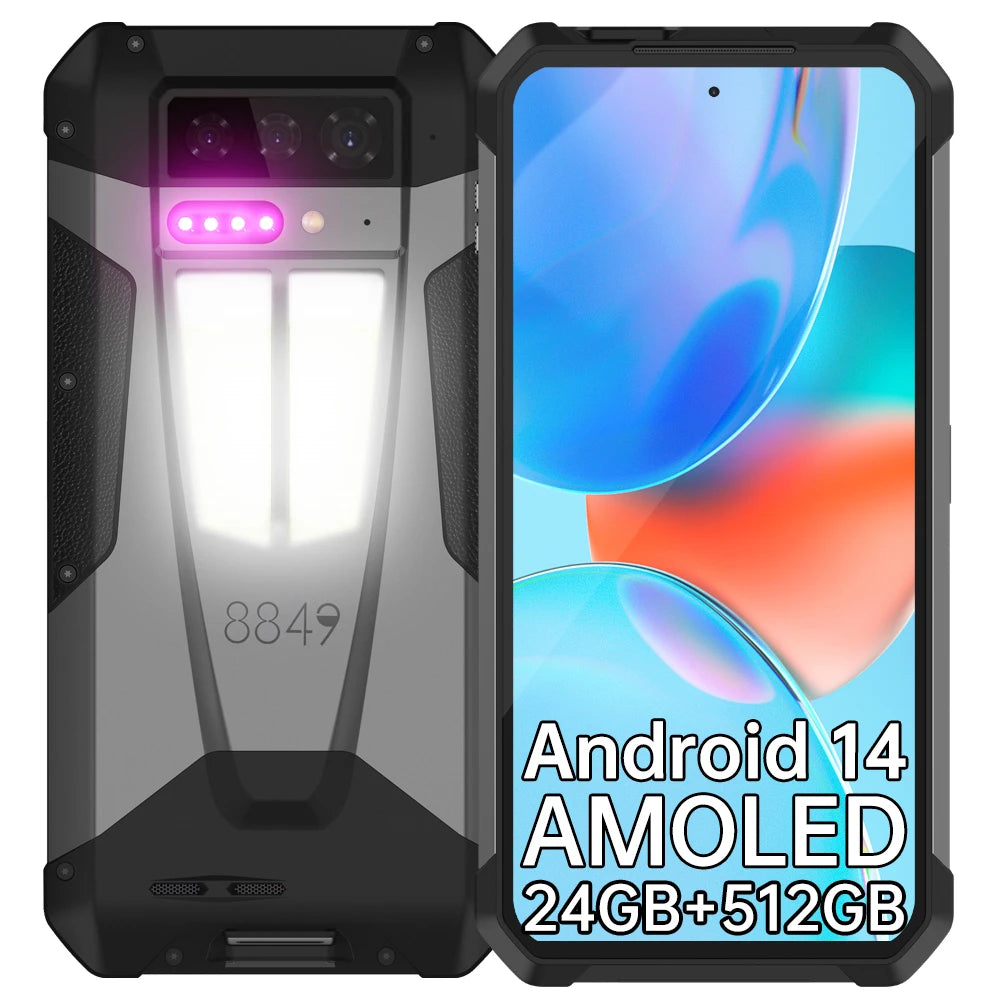8849 Tank 4 Unihertz Rugged Smartphone Projector 720P 100 Lumen 5G 6.78'' AMOLED 512G Android14 11600mAh Dimensity 7300 120Hz