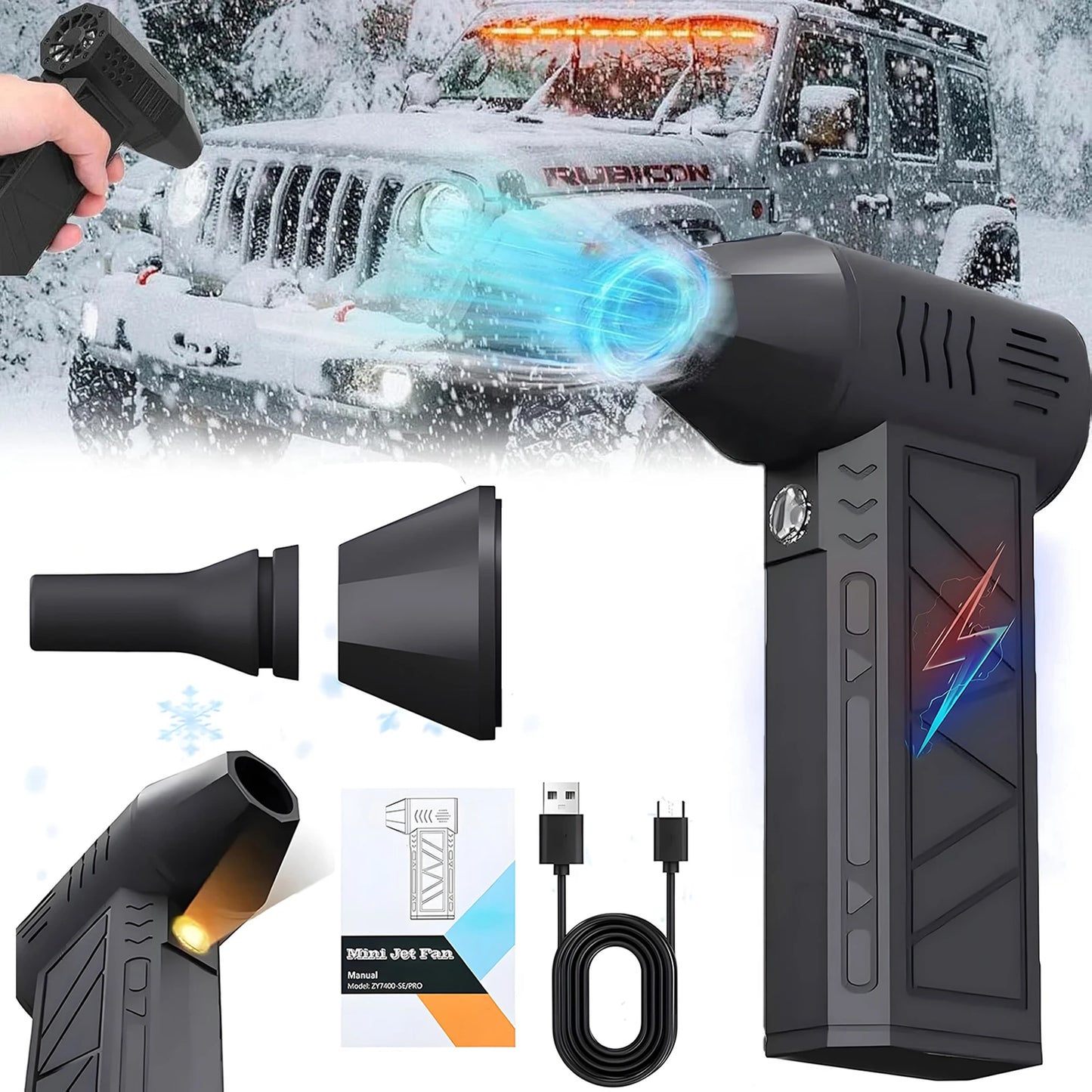 Rechargeable Handheld Turbo Fan 130000 Rpm Portable High-speed Fan Outdoor Dust Blower for Keyboard Car Cleaner Carbon Blowing