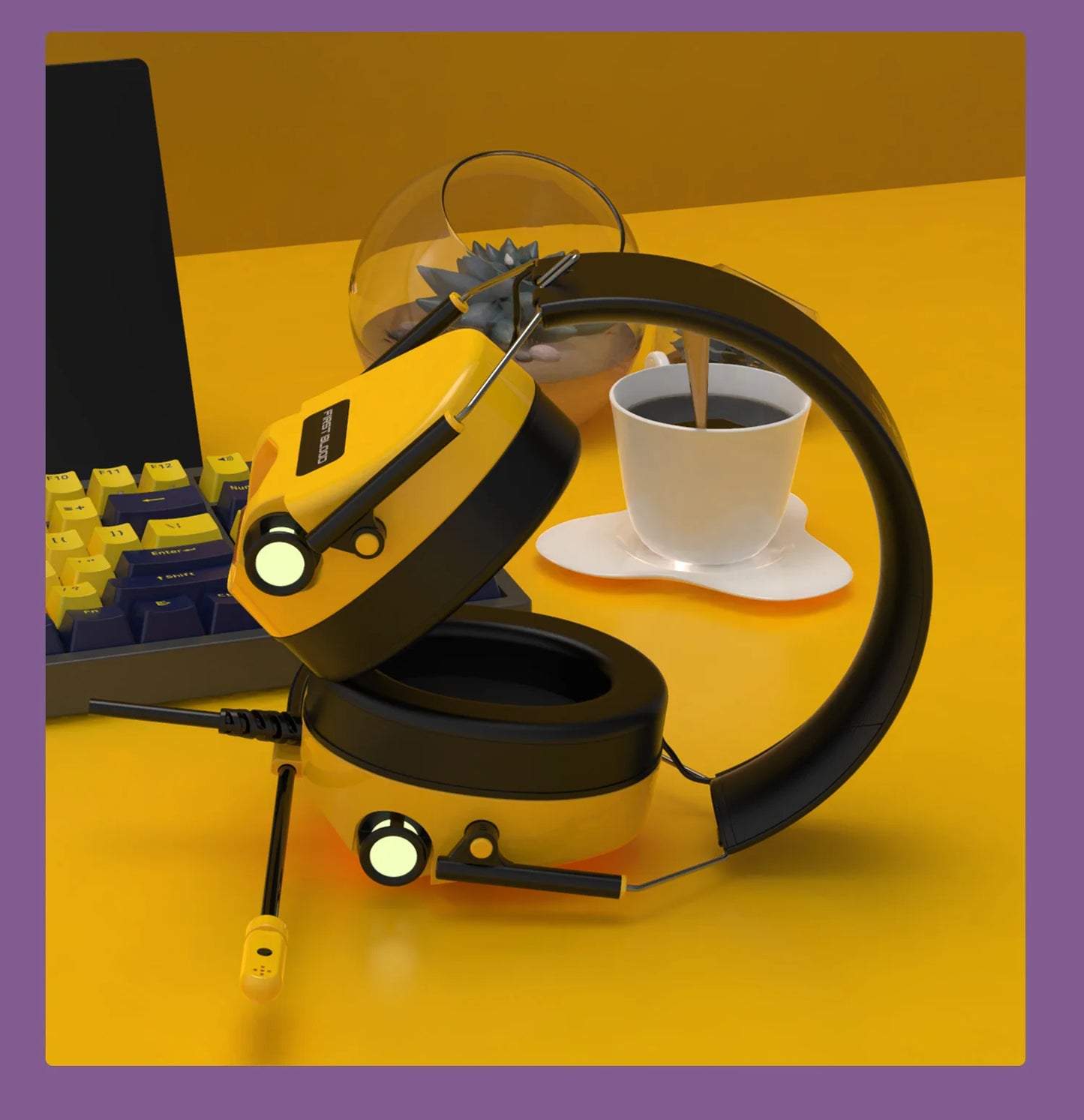 AJAZZ H10-Wired e-sports headset advanced passive noise cancellation, 7.1 surround sound, ultra-clear foldable headset-RGB