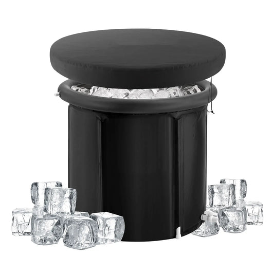 SucceBuy Ice Bath Tub Cold Water Therapy Plunge Tub for Athletes Portable Outdoor Ice Barrel Plunge Pool Inflatable Ice Bathtub