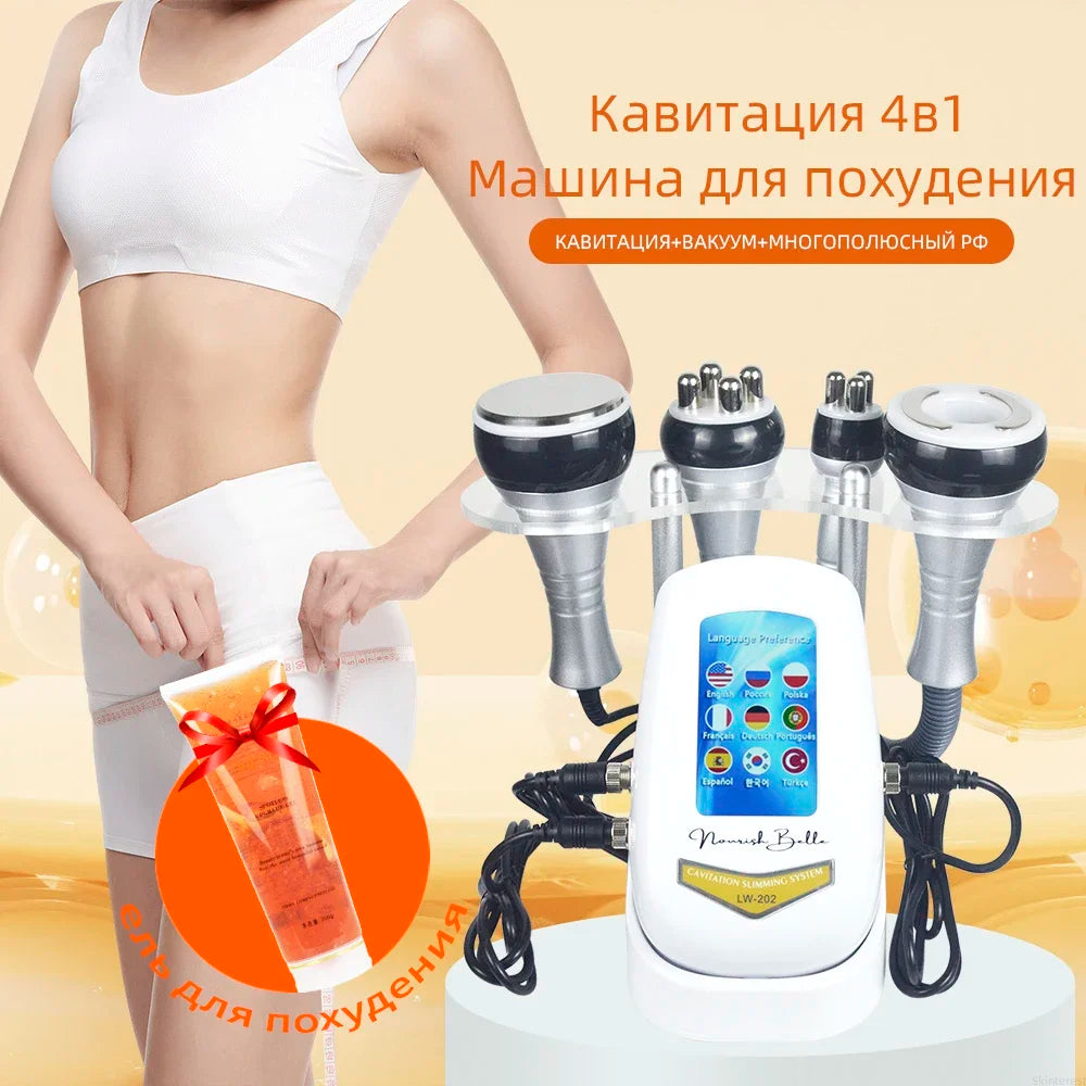 40K 4IN1 Cavitation  Body Slimming Machine Beauty Massager Skin Tighten Face Lifting Vacuum Suction（Overseas Warehouse Shipment）