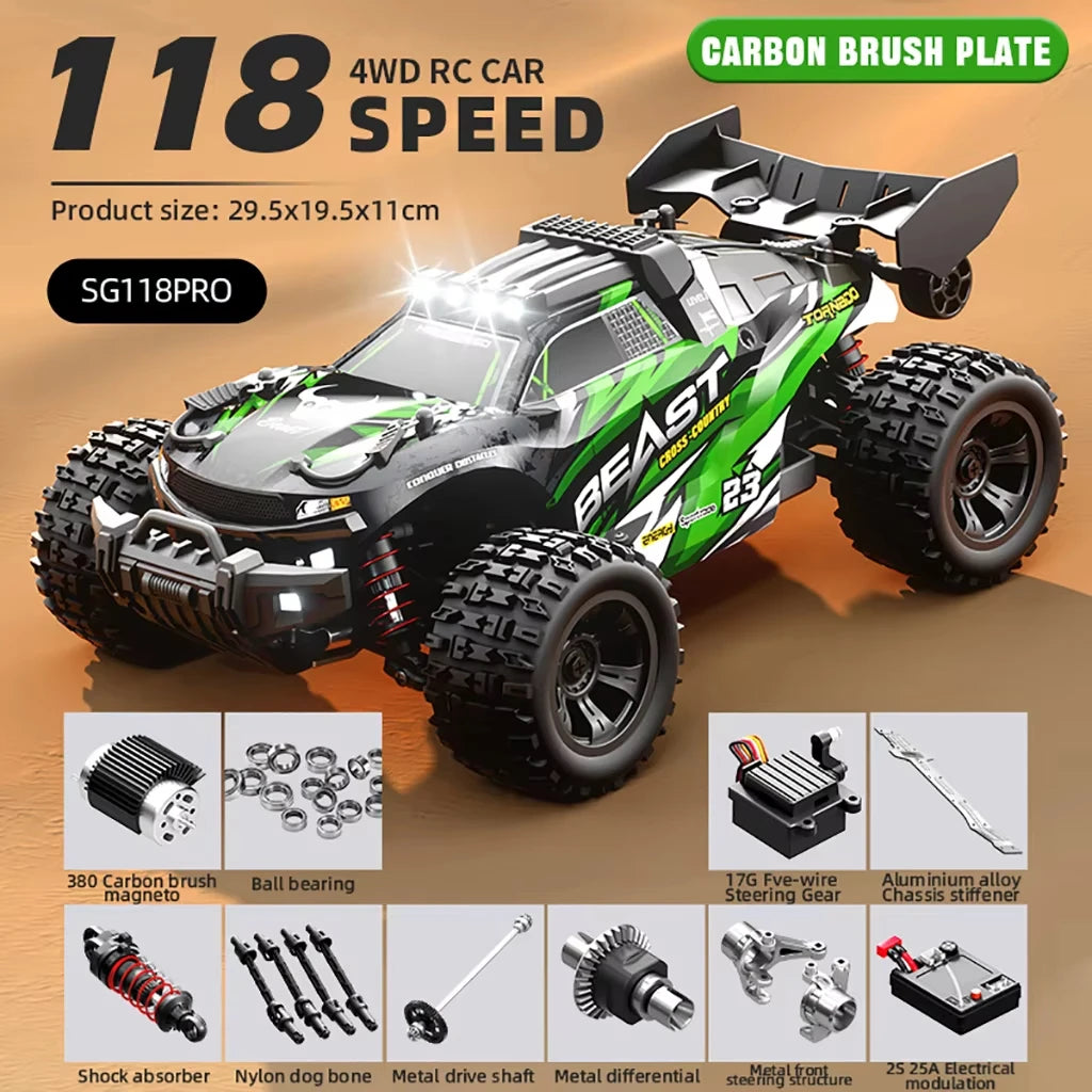 ZLL SG118 PRO 1:16 35km/h 4WD RC Car High Drift Speed Off Road Vehicle 1:16 Full Scale Professional Remote Controller Toy Car
