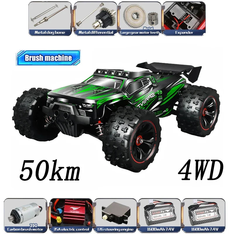 1:14 85KM/H or 50KM/H 4WD RC Car with LED Remote Control Cars High Speed Drift Monster 4x4 Truck for Kids Vs Wltoys 144001 Toys