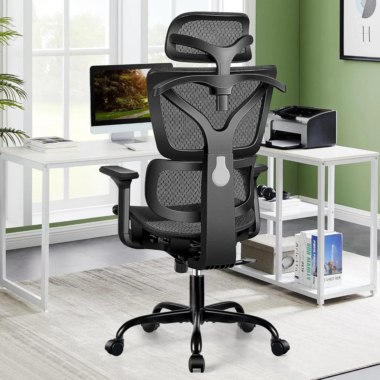 Office Chair Ergonomic Desk Chair, High Back Gaming Chair, Big and Tall Reclining Breathable Mesh Chair Comfy Home Office Chair