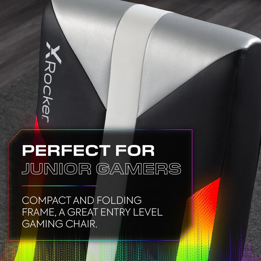 RGB Lighting Floor Rocker Gaming Chair Ergonomic Design Comfortable PU Leather Video Game Chair Hassle-Free Setup Kids